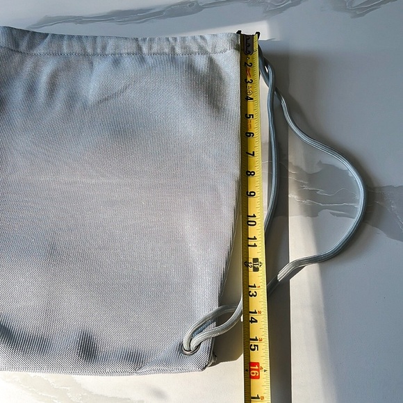 Nike Metallic Silver Mesh Leather Drawstring Backback Bag Unisex main image 5